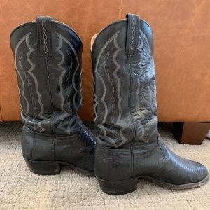 J CHISHOLM Mens Handcrafted  Leather Cowboy Boots
